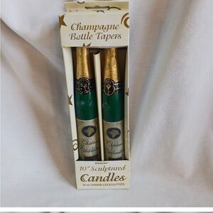 VTG 10" sculptured champagne bottle tapers chateau celebrations candles